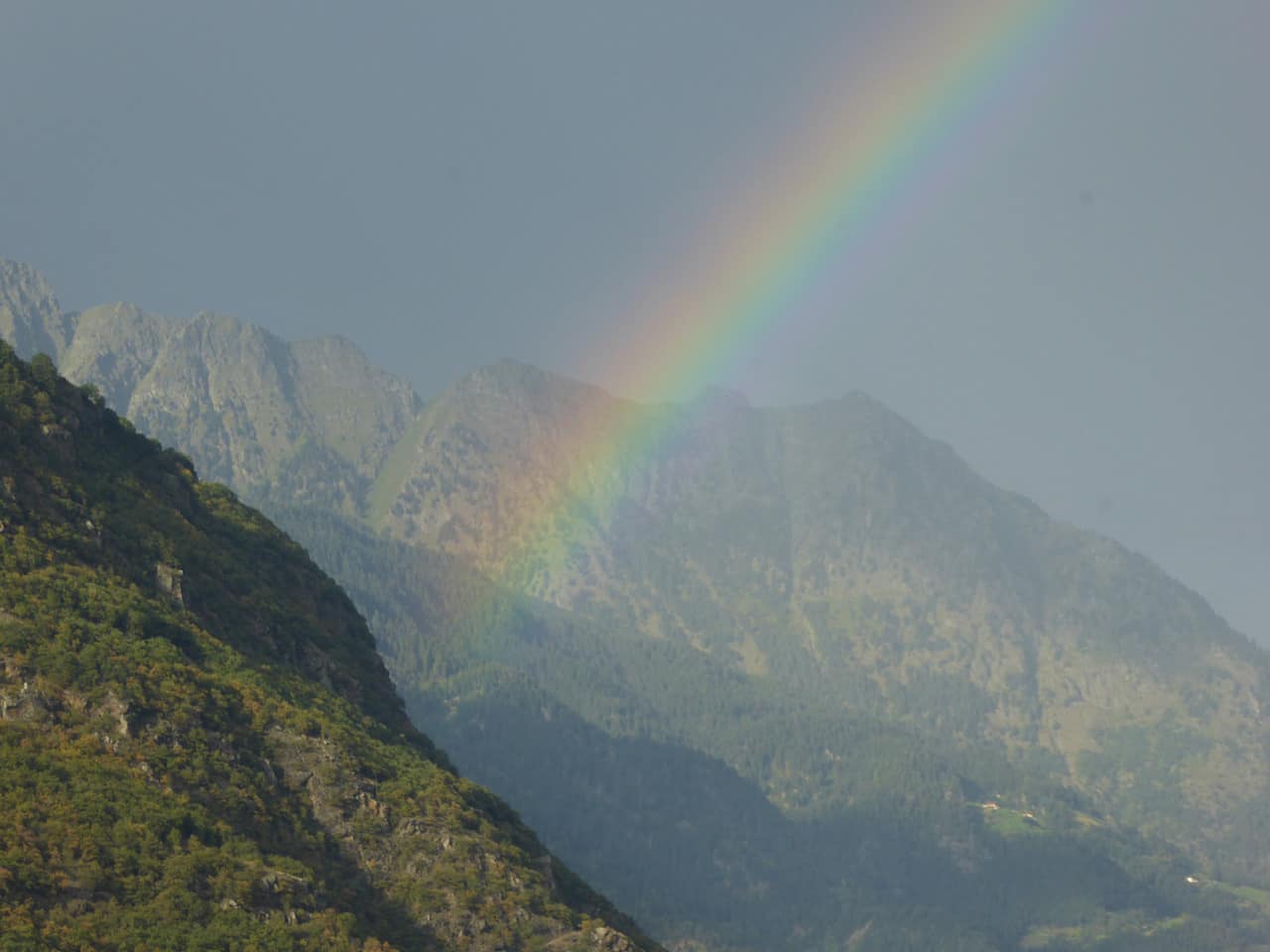 Regenbogen auf der Fahrt nach Meran