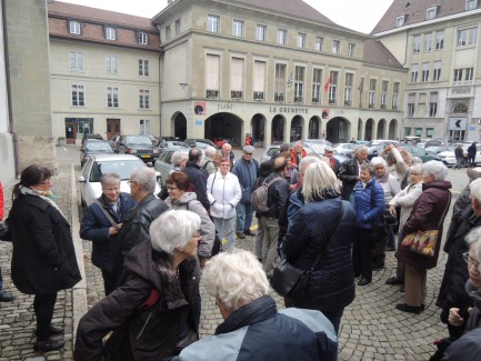 Besammlung zum Stadtrundgang in Freiburg