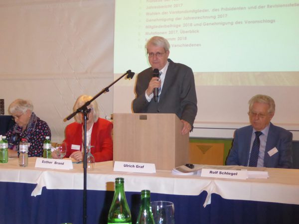 Ulrich Graf führt durch die letzte Generalversammlung als Präsident