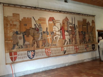 Wandteppich mit Kreuzrittern